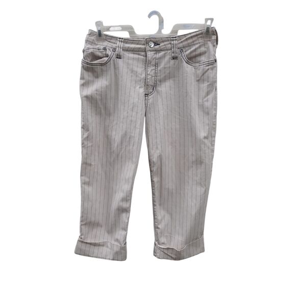 Size 8 Cuffed Striped Y2K Style Capris - Picture 1 of 4